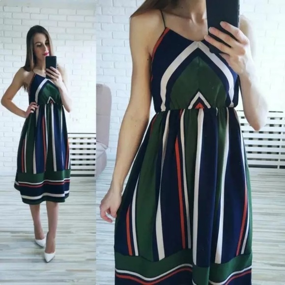 5⭐️Fave! The Emerald Striped Midi Dress - Picture 6 of 7